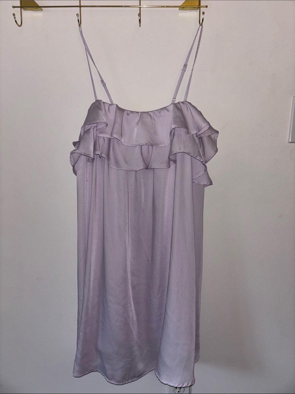 Lavender Ruffle Satin Dress
